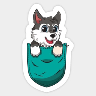 Cute Cartoon Dog in a pocket Sticker